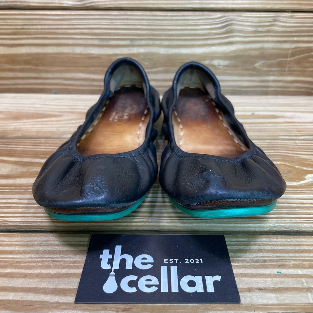 Tieks Women’s Black Leather Ballet Flats size 9 VGUC